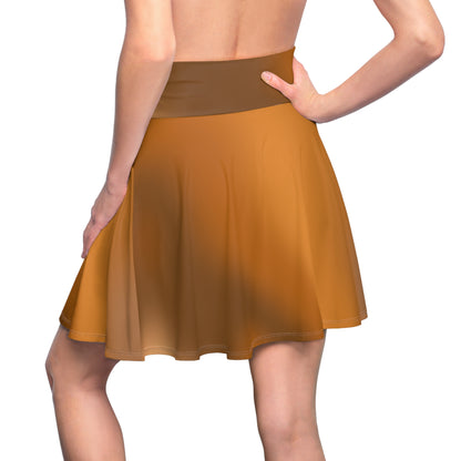 Brown Gradient Colored Skater Skirt - Versatile High Waist Ombre - Perfect for Mixing and Matching Colors (AOP) - Printspirationz