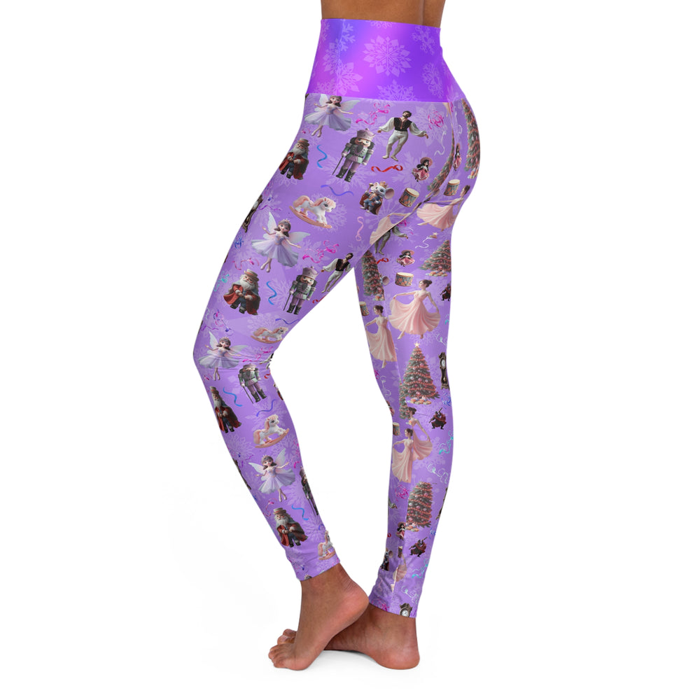 Christmas Yoga Leggings, The Nutcracker Suite Purple Gradient Print, Tights, Activewear, Dance Pants, Ballet Inspired Clothing, Kawaii Art