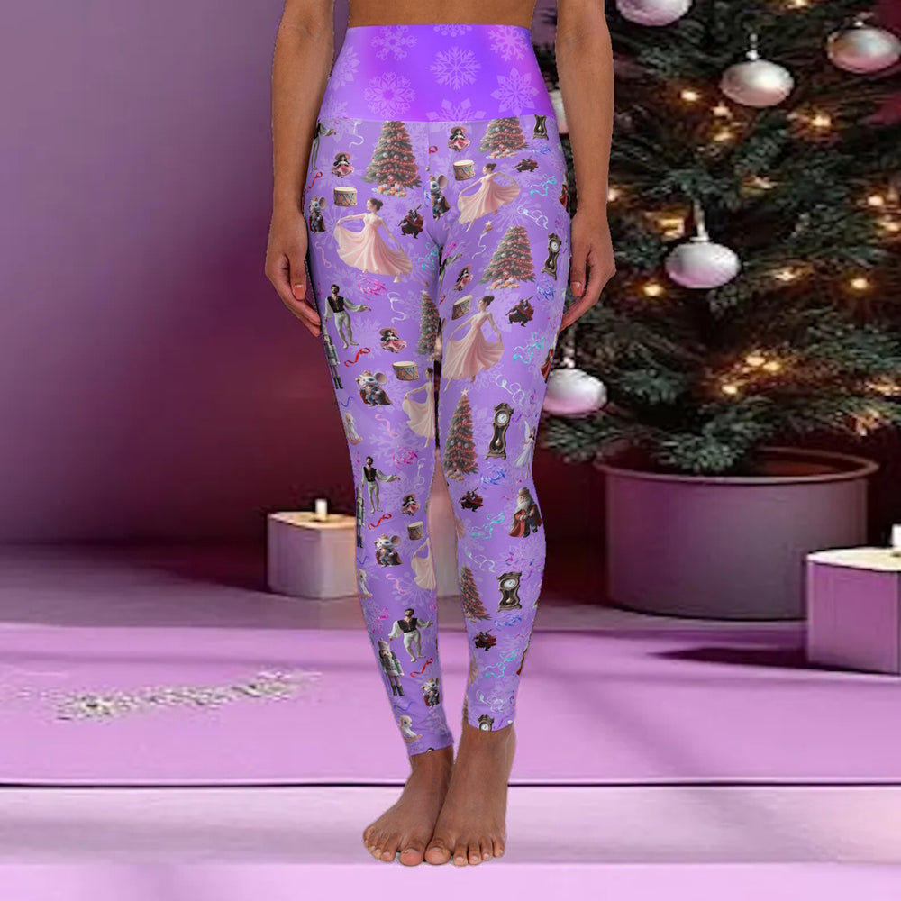Christmas Yoga Leggings, The Nutcracker Suite Purple Gradient Print, Tights, Activewear, Dance Pants, Ballet Inspired Clothing, Kawaii Art