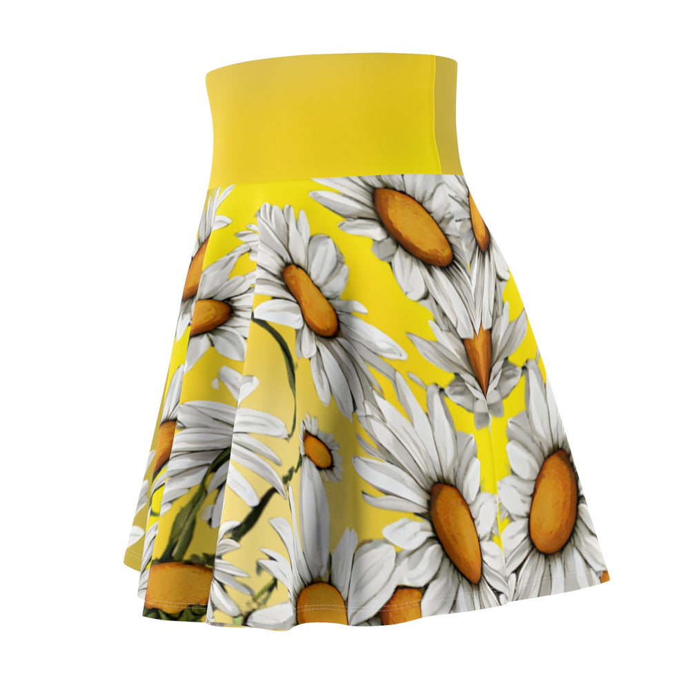 Daisy Print Skate Skirt - Yellow Ombre Floral Style - Sunny Summer Fashion