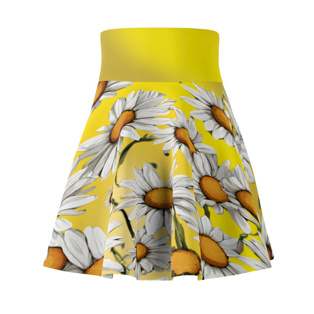 Daisy Print Skate Skirt - Yellow Ombre Floral Style - Sunny Summer Fashion
