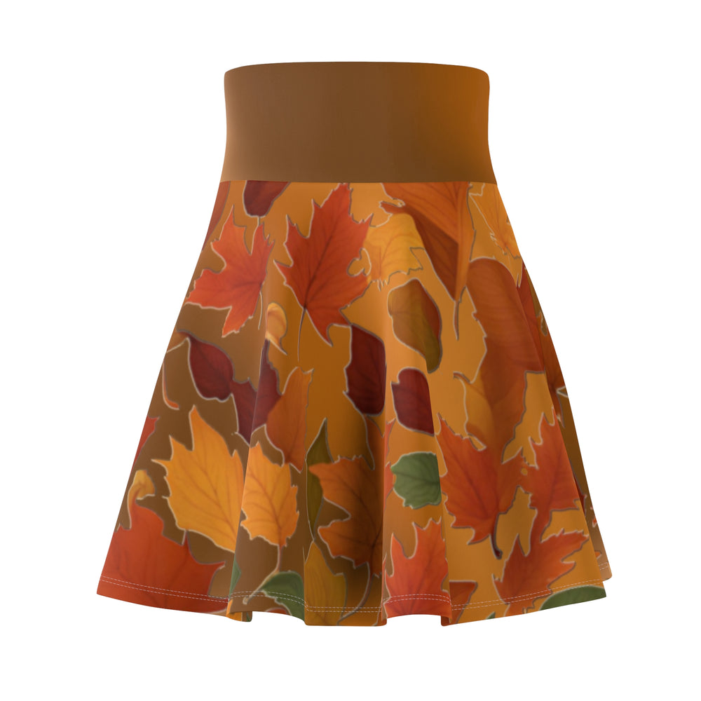 Fall Colored Leaves Skater Skirt - Versatile High Waist Ombre - Perfect for Mixing and Matching Colors (AOP)