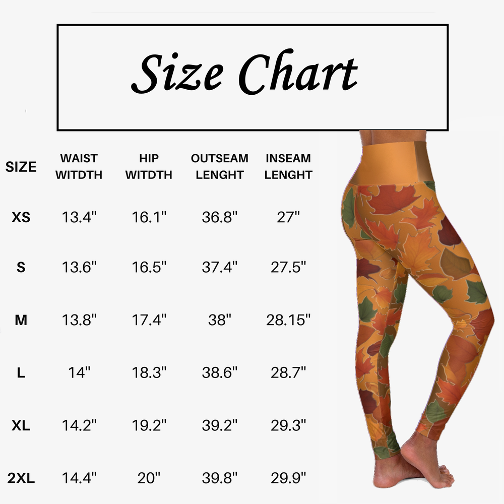 Fall leaves High Waist Yoga Leggings Vibrant Gradient Colored (AOP)