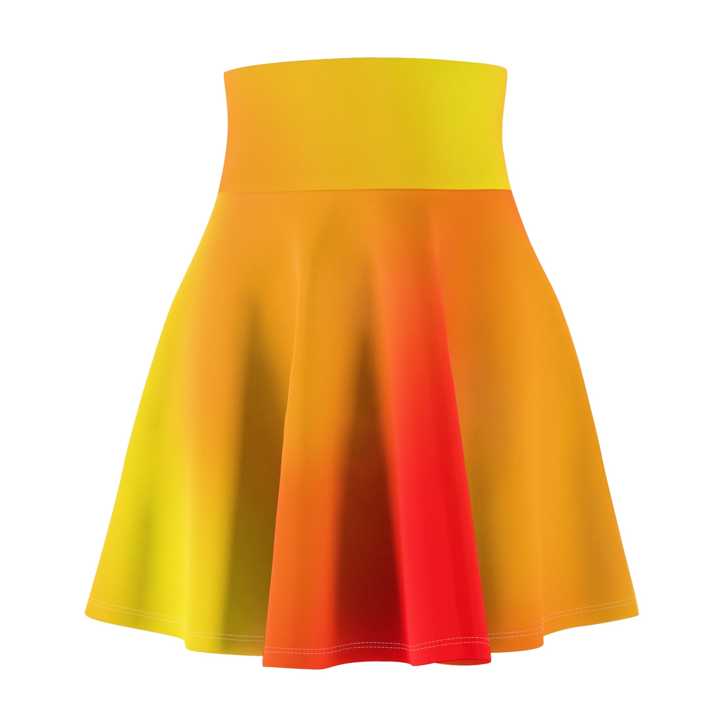Fire Gradient Colored Skater Skirt - Versatile Warm Hues High Waist Ombre - Perfect for Mixing and Matching Colors (AOP) - Printspirationz