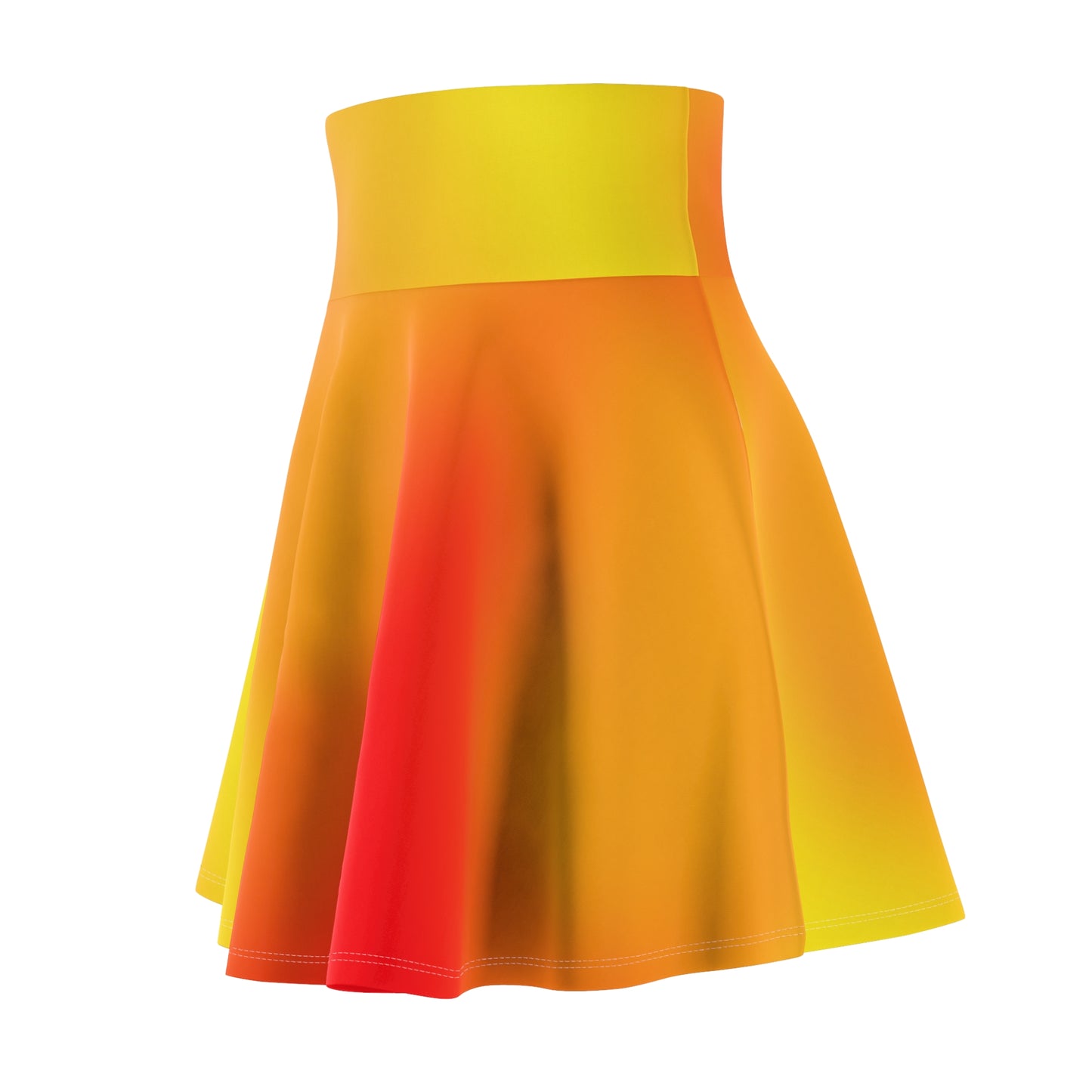 Fire Gradient Colored Skater Skirt - Versatile Warm Hues High Waist Ombre - Perfect for Mixing and Matching Colors (AOP) - Printspirationz