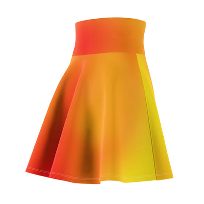 Fire Gradient Colored Skater Skirt - Versatile Warm Hues High Waist Ombre - Perfect for Mixing and Matching Colors (AOP) - Printspirationz