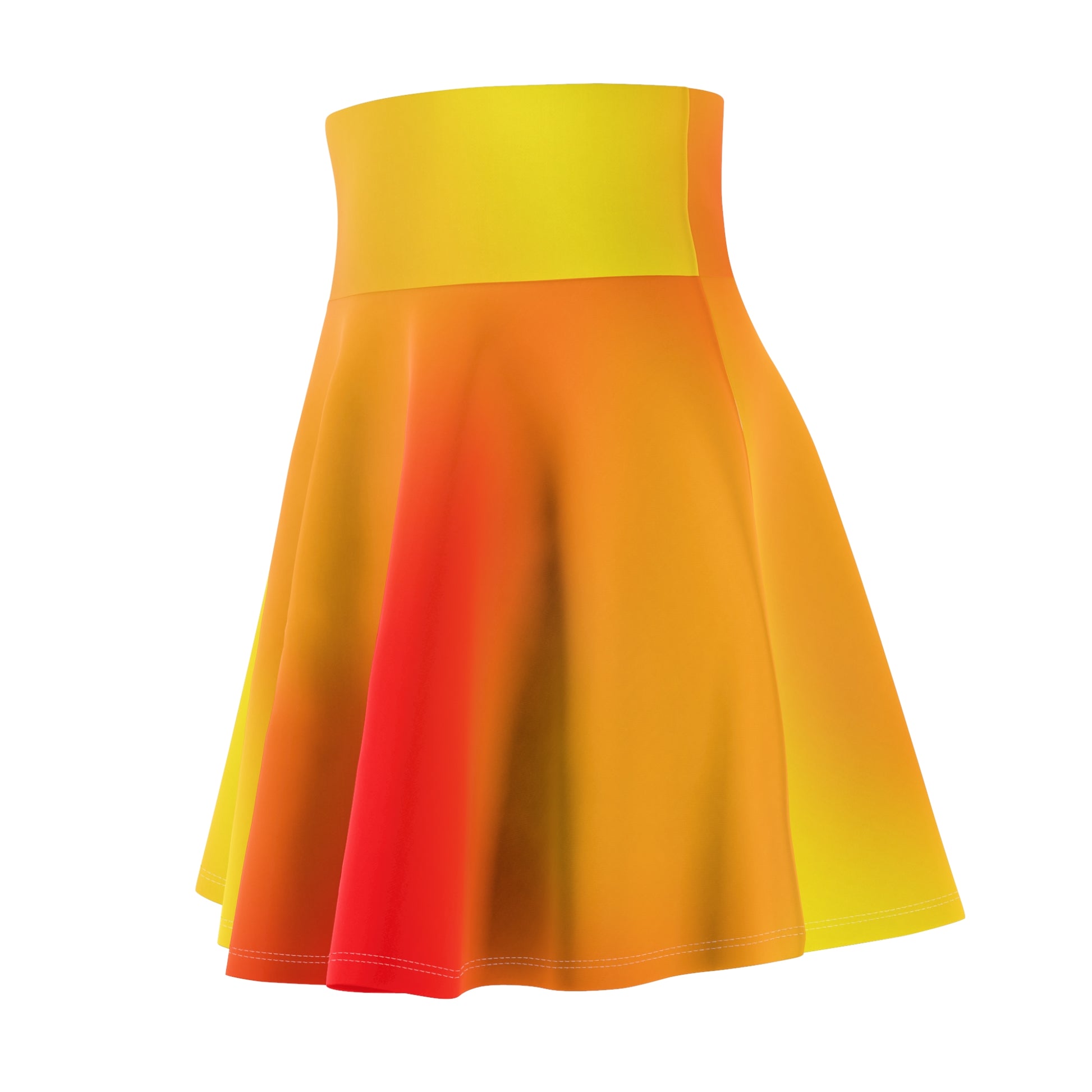 Fire Gradient Colored Skater Skirt - Versatile Warm Hues High Waist Ombre - Perfect for Mixing and Matching Colors (AOP) - Printspirationz