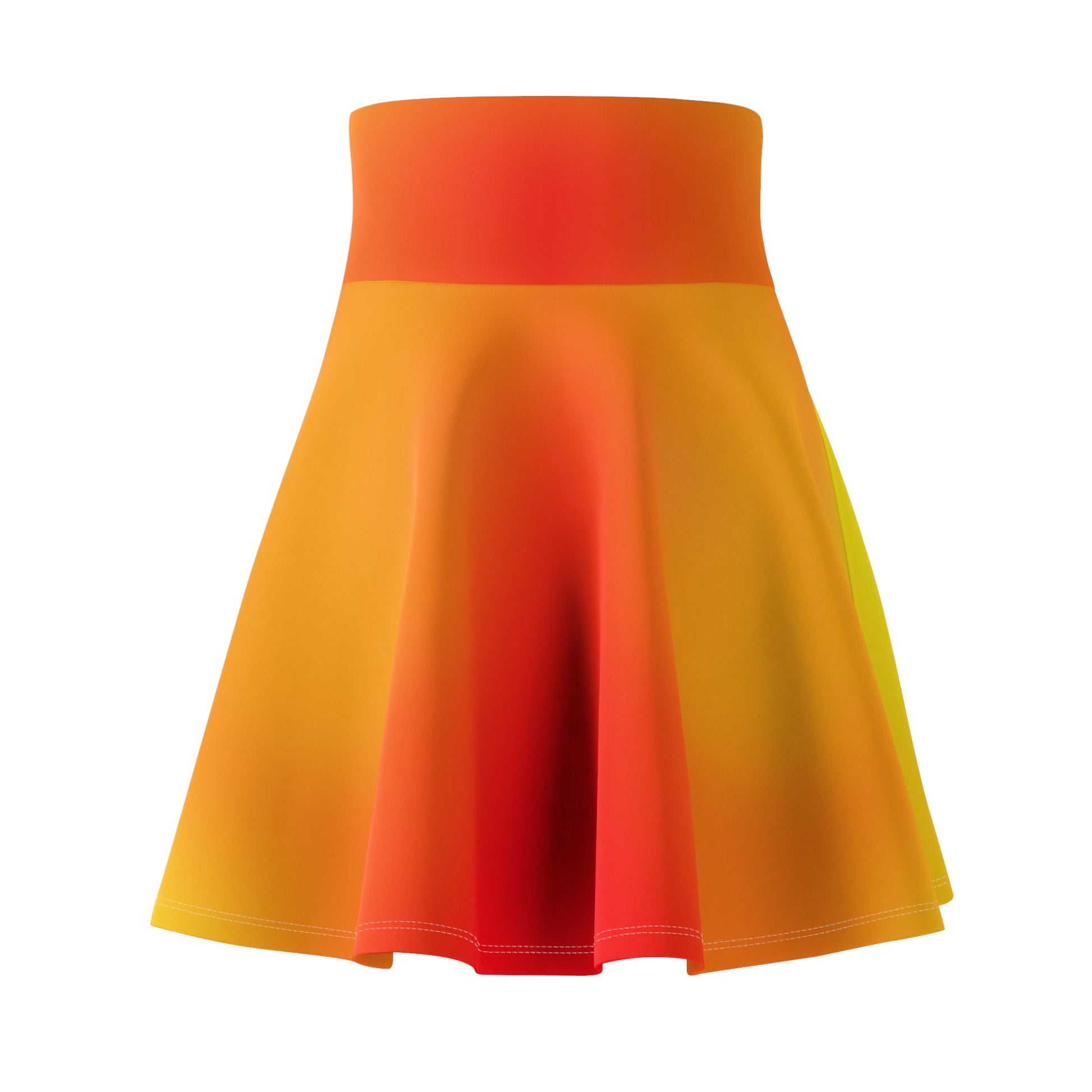 Fire Gradient Colored Skater Skirt - Versatile Warm Hues High Waist Ombre - Perfect for Mixing and Matching Colors (AOP) - Printspirationz