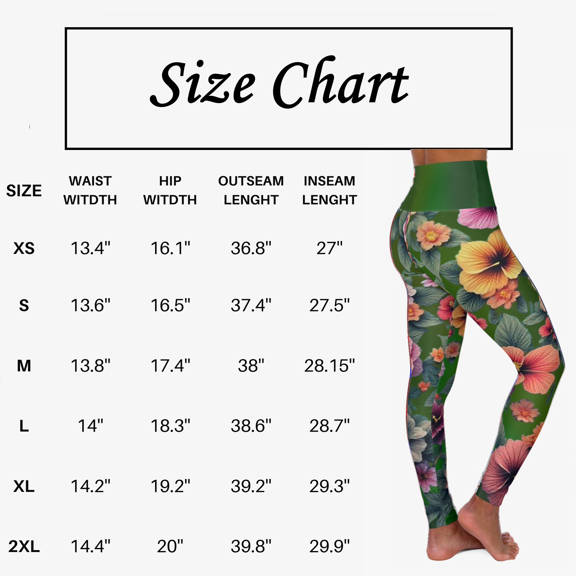 Floral Yoga Leggings, Green Gradient Workout Pants, Botanical Print Athletic Leggings, High Waisted Yoga Tights, Spring Flowers Pilates - Printspirationz