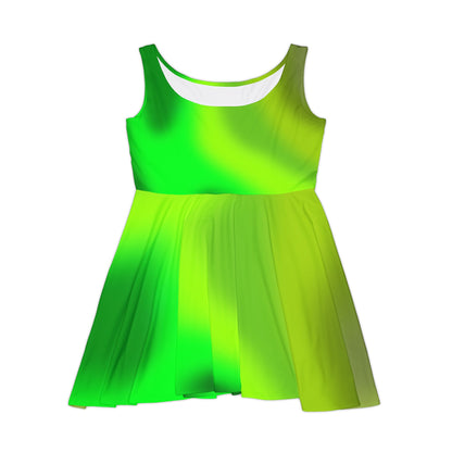 Green Gradient Colored Skater Dress - Perfect for any Occasion - Printspirationz
