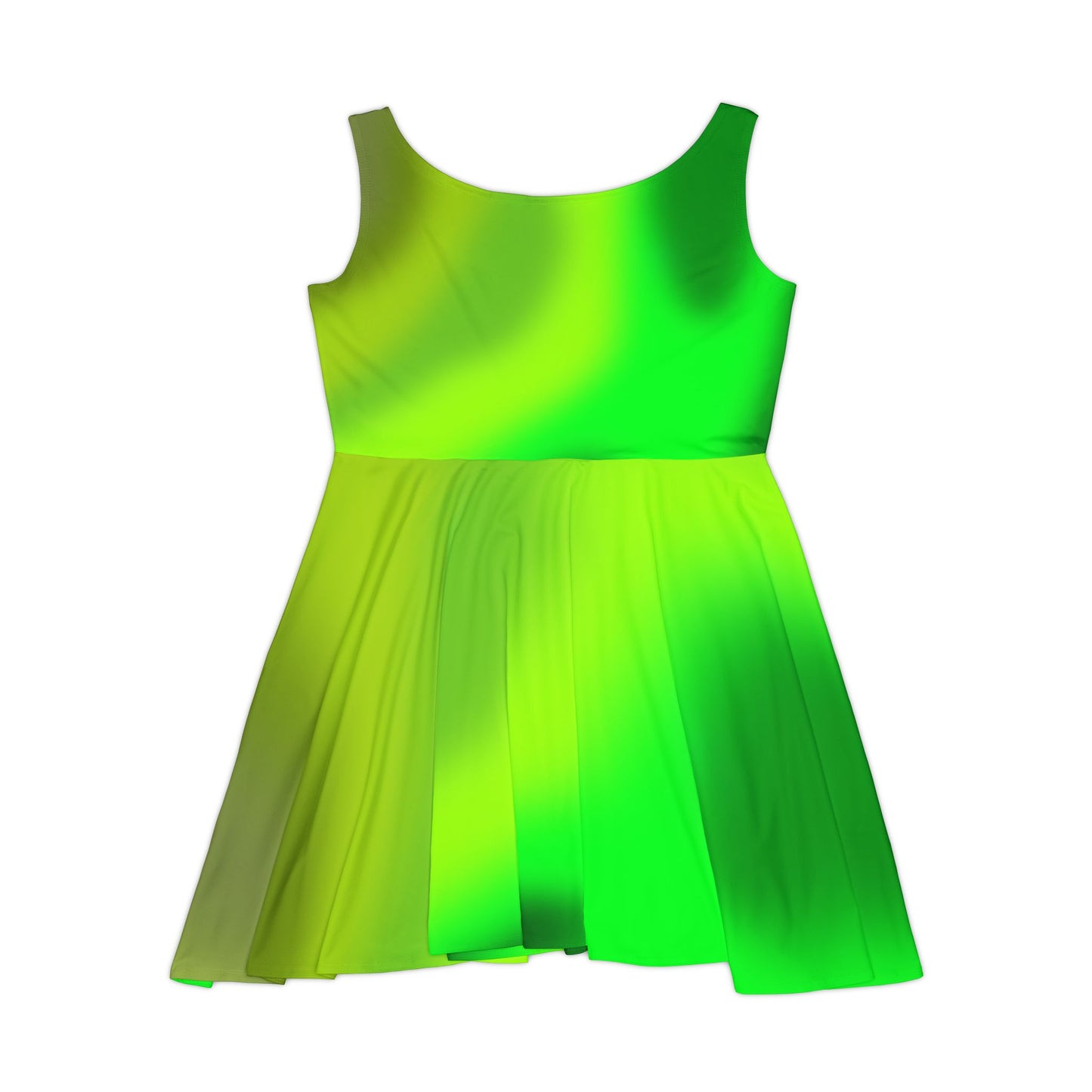 Green Gradient Colored Skater Dress - Perfect for any Occasion - Printspirationz