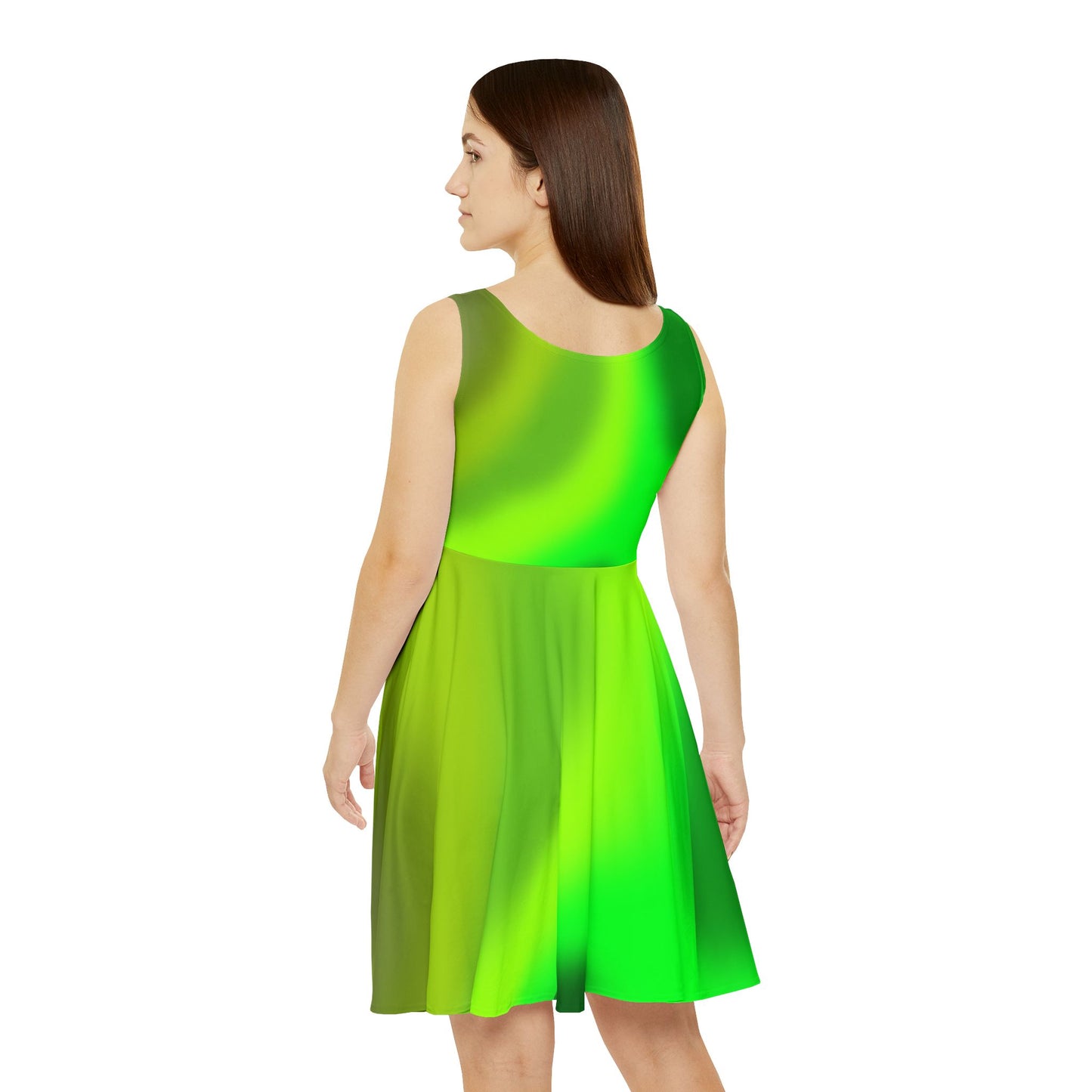 Green Gradient Colored Skater Dress - Perfect for any Occasion - Printspirationz