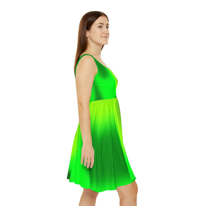 Green Gradient Colored Skater Dress - Perfect for any Occasion - Printspirationz