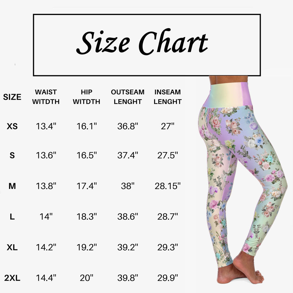 High Waist Leggings - Skinny Fit Yoga Pants - Floral Print
