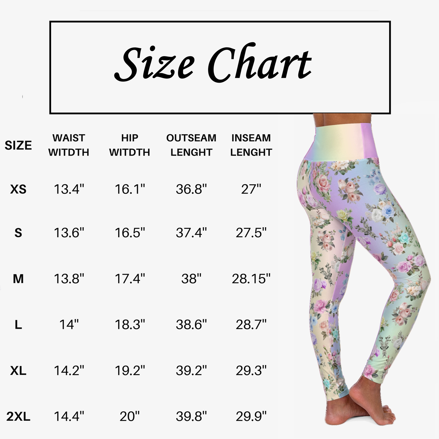 High Waist Leggings - Skinny Fit Yoga Pants - Floral Print - Printspirationz
