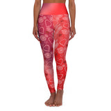 Leggings Skinny Fit Yoga Pants Hearts & Swirls Print