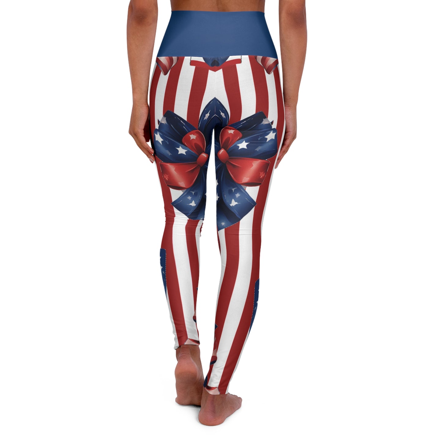 High Waist Stars and Stripes Leggings, Patriotic USA Independence Day Designs - Printspirationz