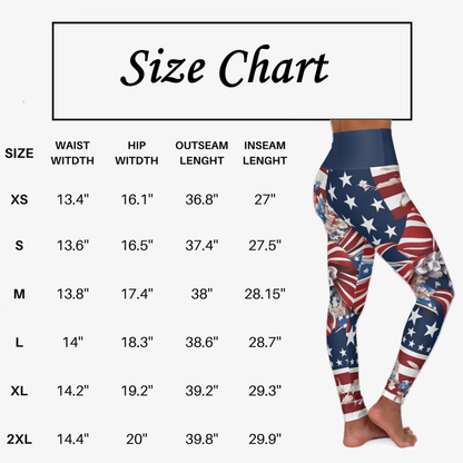High Waist Stars and Stripes Leggings, Patriotic USA Independence Day Designs - Printspirationz