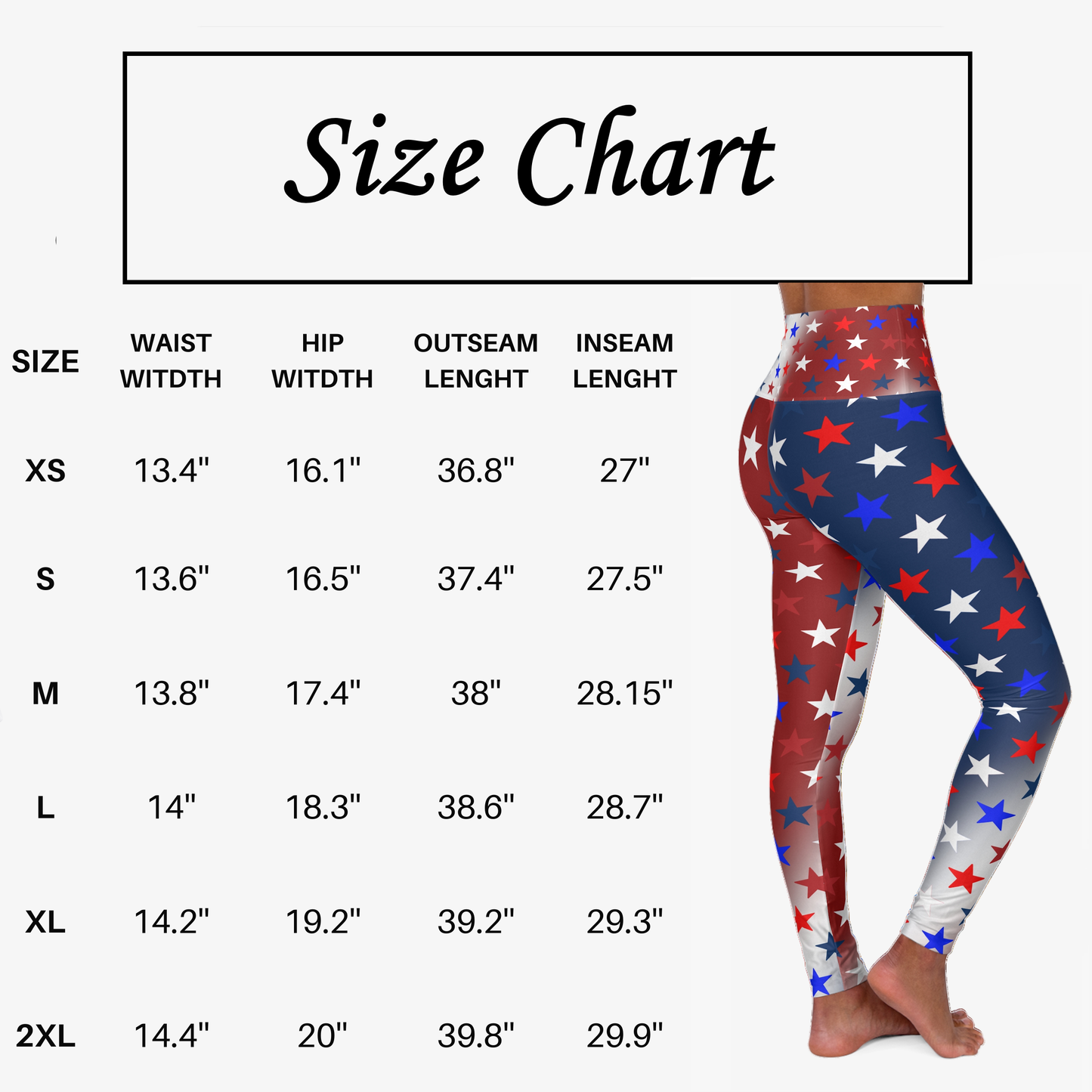 High Waist Stars on Red White and Blue Leggings, Patriotic USA Independence Day Designs - Printspirationz