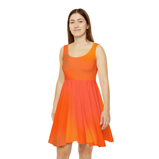 Orange Gradient Colored Skater Dress - Perfect for any Occasion (AOP) - Printspirationz