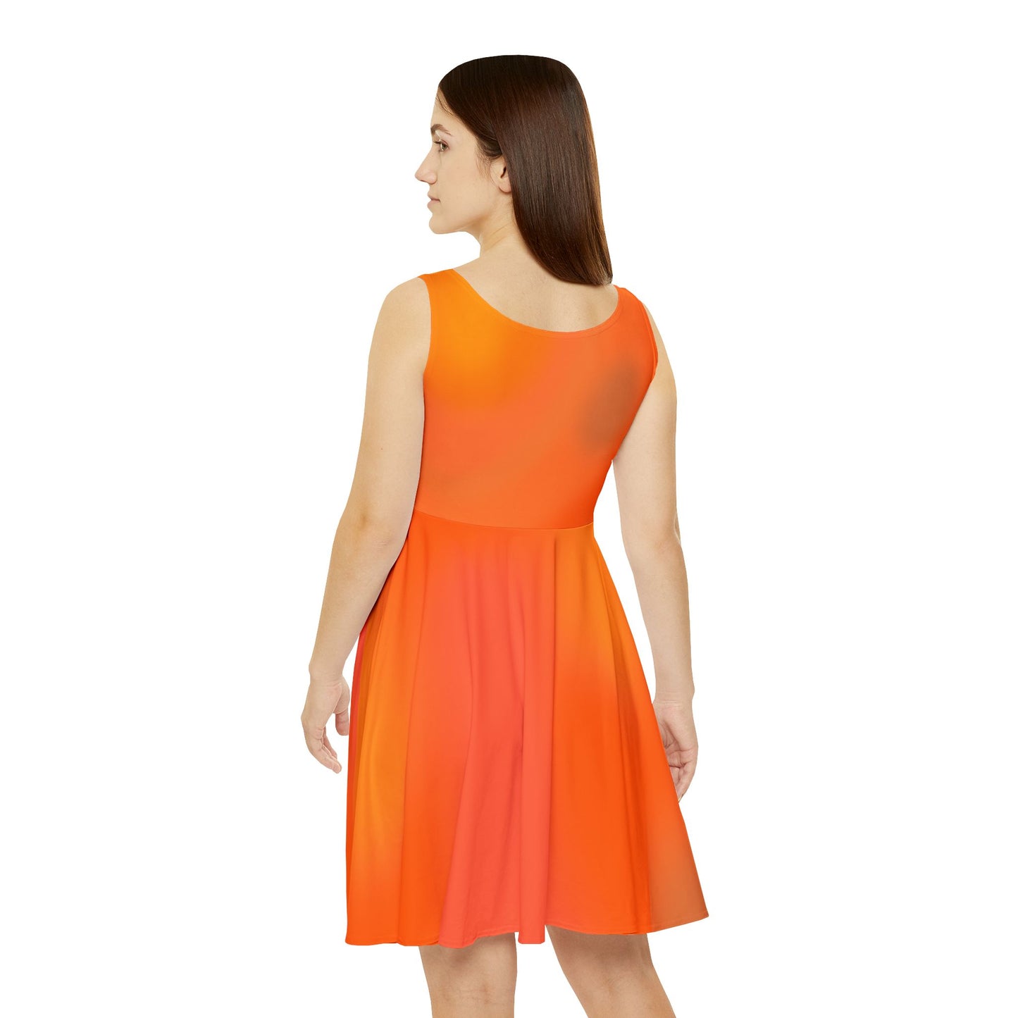 Orange Gradient Colored Skater Dress - Perfect for any Occasion (AOP) - Printspirationz