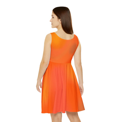 Orange Gradient Colored Skater Dress - Perfect for any Occasion (AOP) - Printspirationz