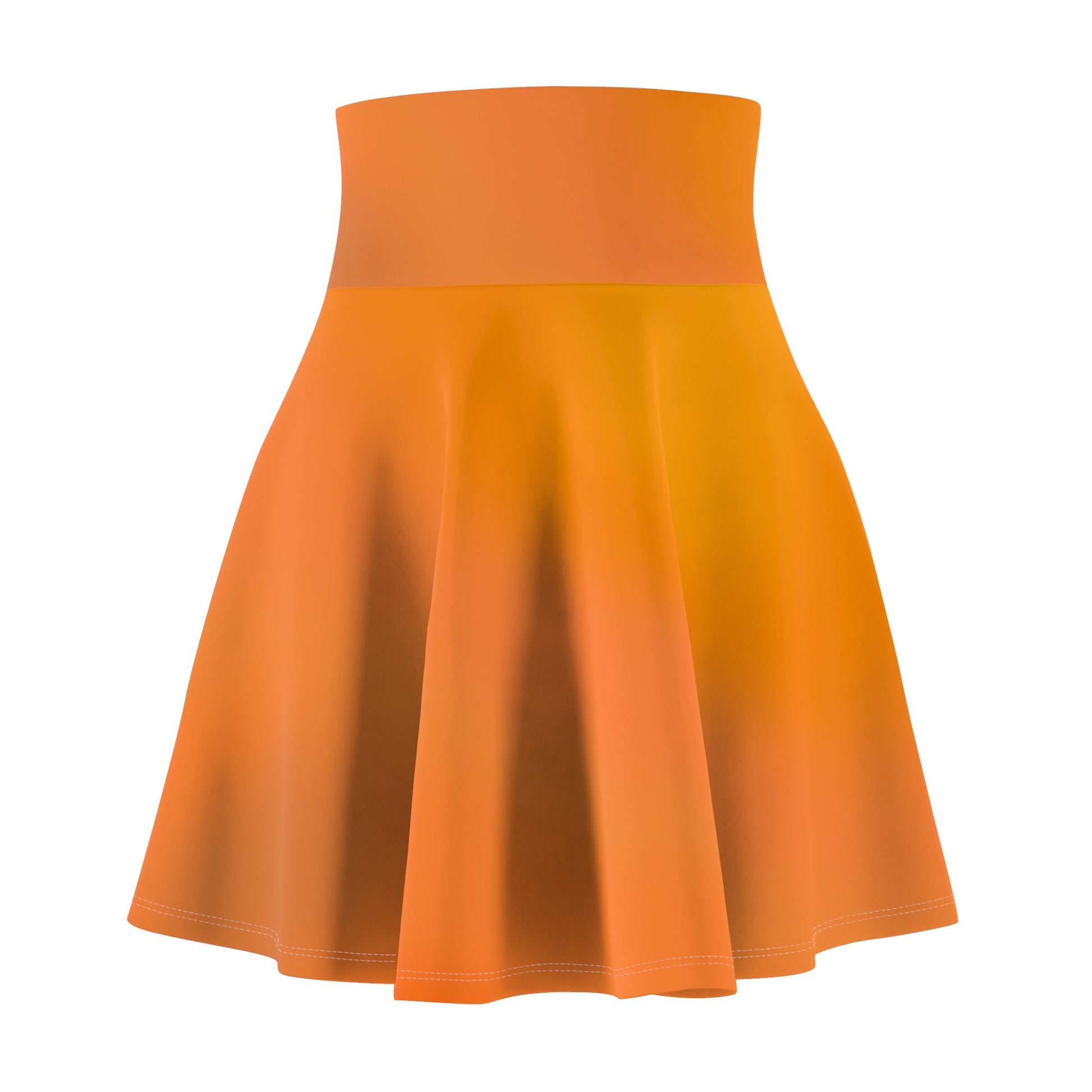 Orange Gradient Colored Skater Skirt - Versatile High Waist Ombre - Perfect for Mixing and Matching Colors (AOP) - Printspirationz