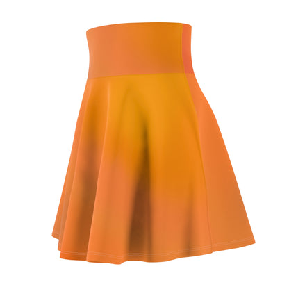 Orange Gradient Colored Skater Skirt - Versatile High Waist Ombre - Perfect for Mixing and Matching Colors (AOP) - Printspirationz