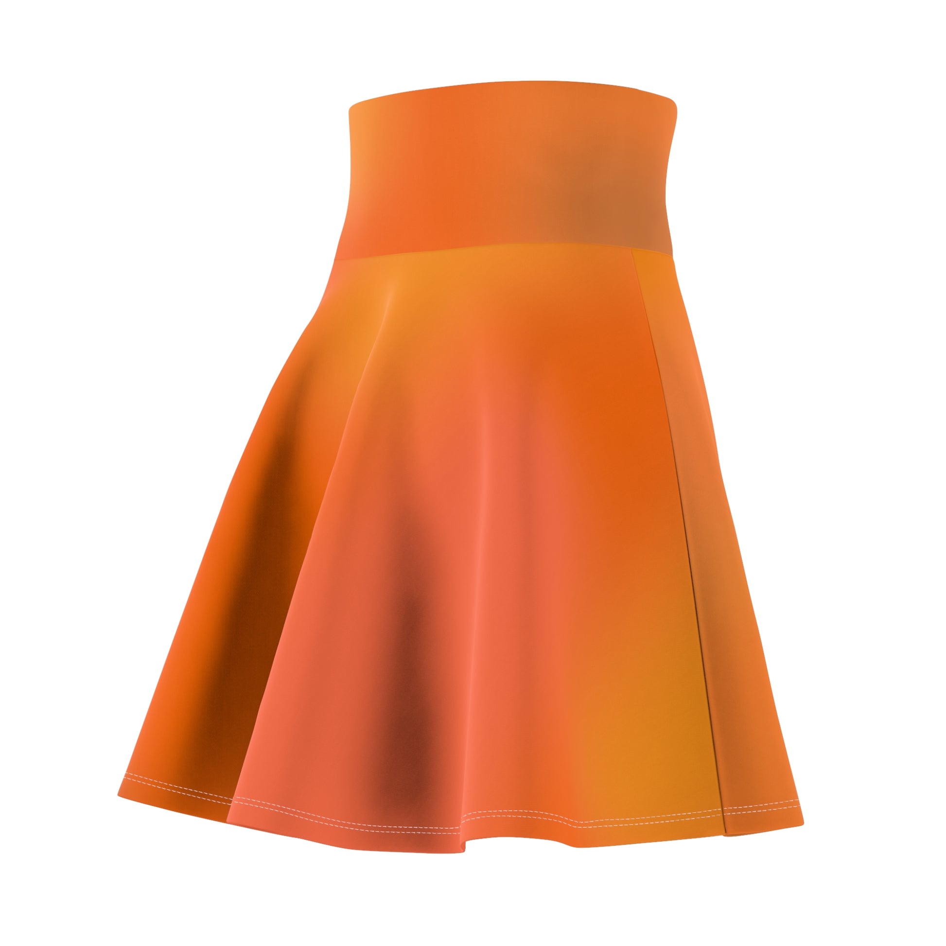 Orange Gradient Colored Skater Skirt - Versatile High Waist Ombre - Perfect for Mixing and Matching Colors (AOP) - Printspirationz