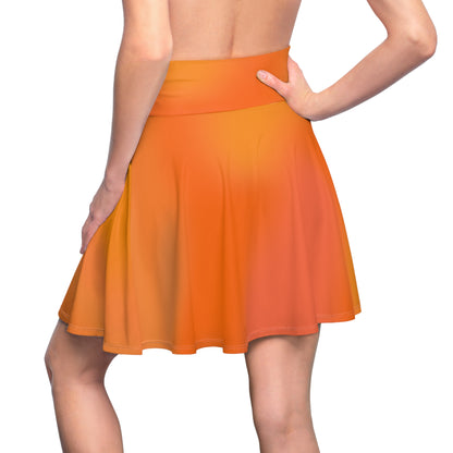 Orange Gradient Colored Skater Skirt - Versatile High Waist Ombre - Perfect for Mixing and Matching Colors (AOP) - Printspirationz