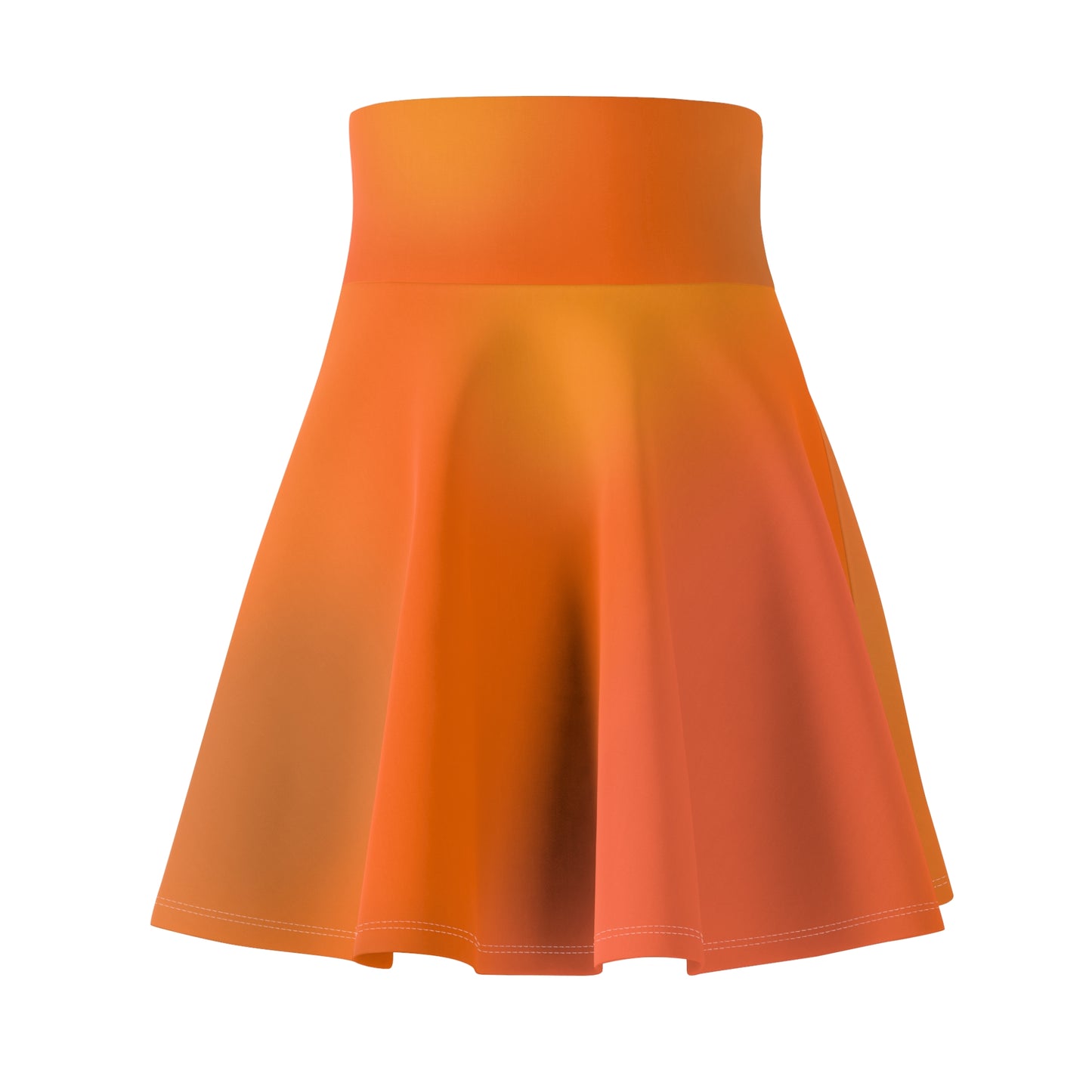 Orange Gradient Colored Skater Skirt - Versatile High Waist Ombre - Perfect for Mixing and Matching Colors (AOP) - Printspirationz