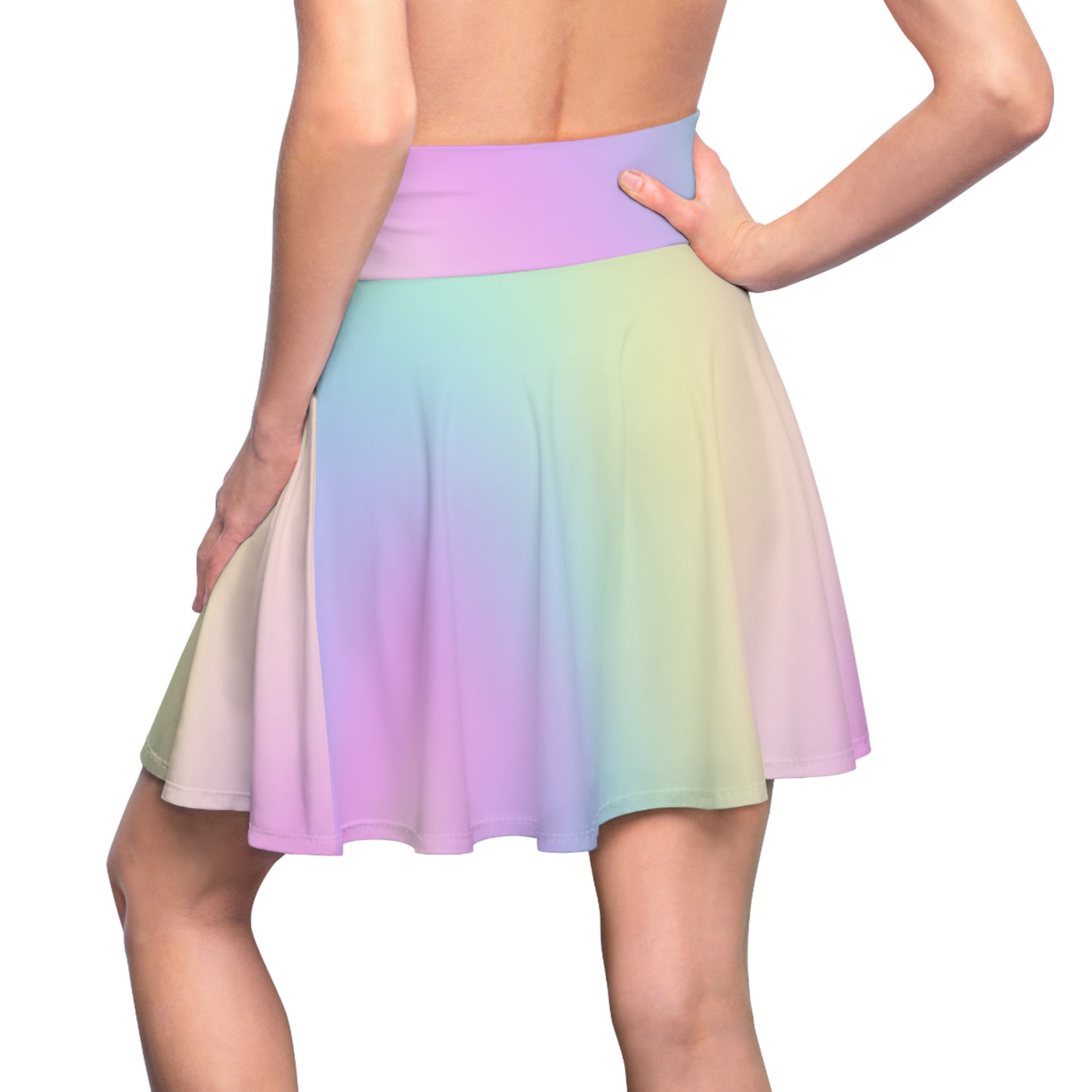 Pastel Rainbow Skater Skirt - Cute. Flirty, and Feminine Design for Spring - Printspirationz