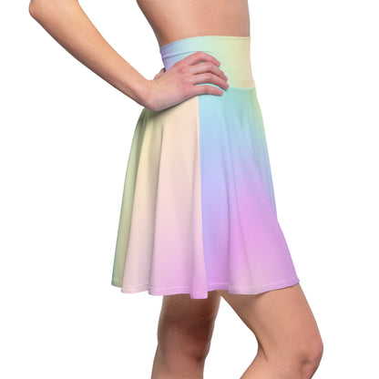 Pastel Rainbow Skater Skirt - Cute. Flirty, and Feminine Design for Spring - Printspirationz