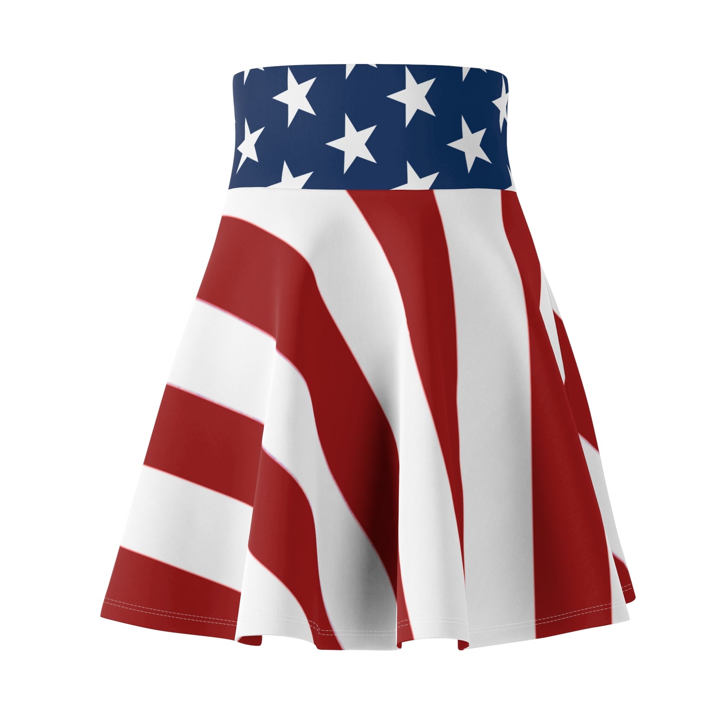Patriotic Skater Skirt with USA Flag Inspired Design - Red, White, and Blue Style - Printspirationz