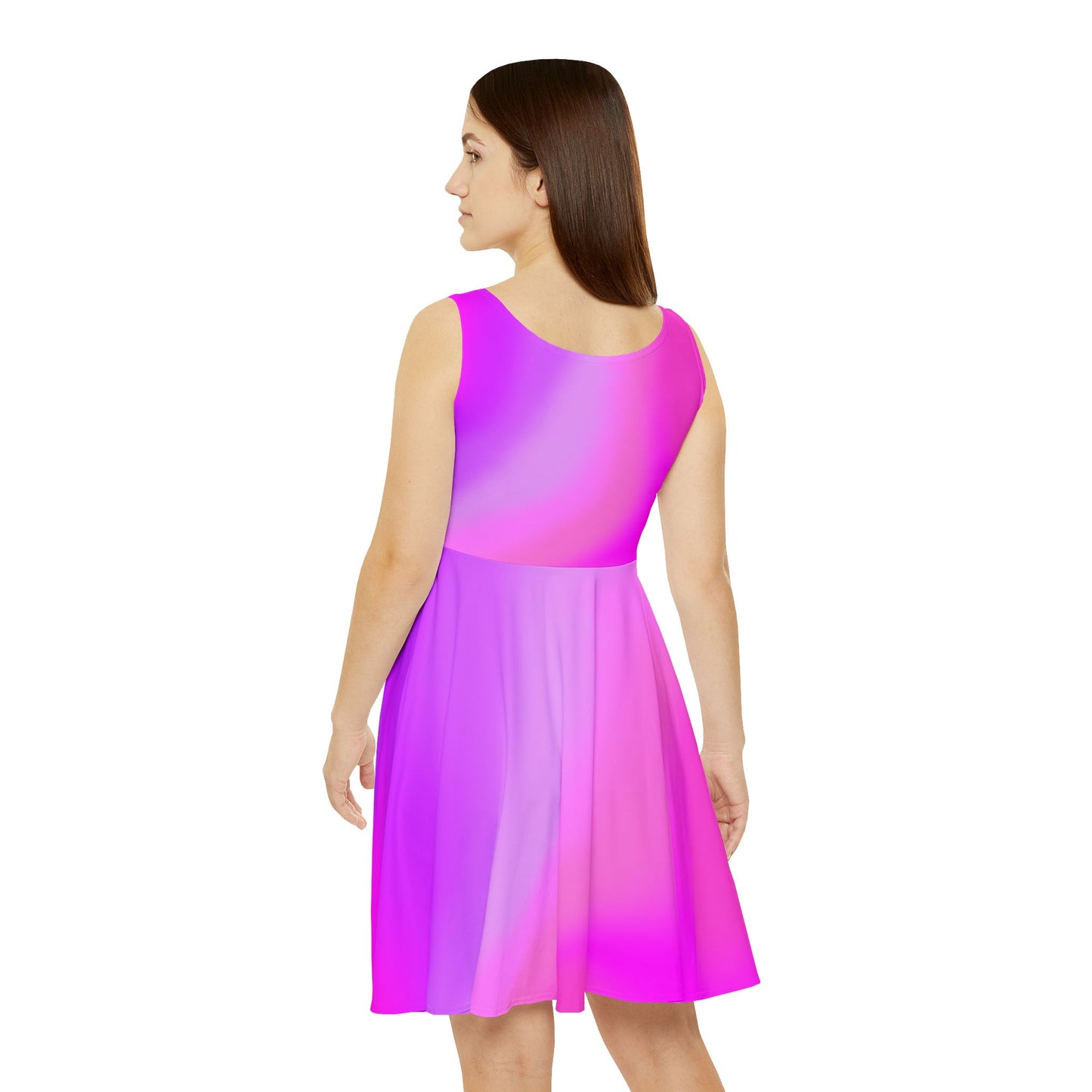 Pink Gradient Colored Skater Dress - Perfect for any Occasion, Flowy & Feminine Everyday Style - Printspirationz