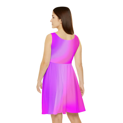 Pink Gradient Colored Skater Dress - Perfect for any Occasion, Flowy & Feminine Everyday Style - Printspirationz
