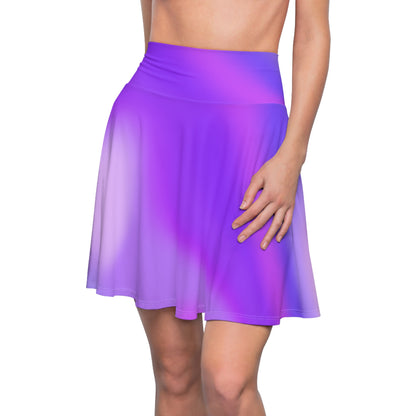 Purple Gradient Colored Skater Skirt - Versatile High Waist Ombre- Perfect for Mixing and Matching Colors (AOP) - Printspirationz