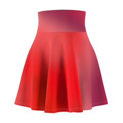 Red Gradient Colored Skater Skirt - Versatile High Waist Ombre - Perfect for Mixing and Matching Colors (AOP)