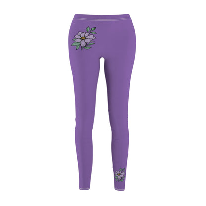 Stylish Floral Decal Casual Solid Leggings for Women - Versatile Cut & Sew Exercise, Skinny Fit, Sporty, Yoga Pants - Comfy Everyday Wear - Printspirationz