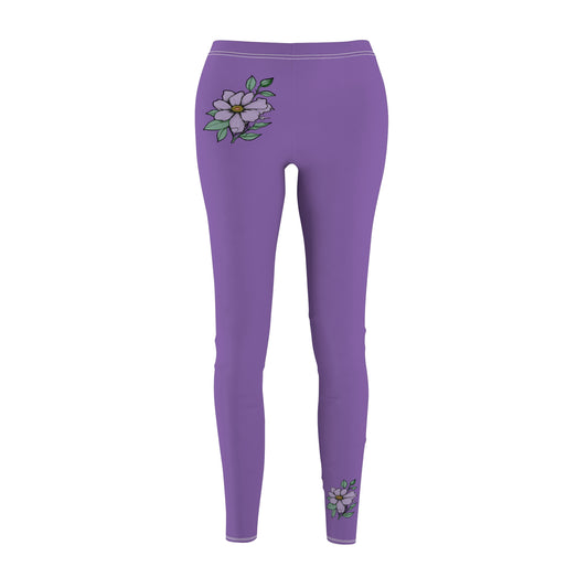 Stylish Floral Decal Casual Solid Leggings for Women - Versatile Cut & Sew Exercise, Skinny Fit, Sporty, Yoga Pants - Comfy Everyday Wear - Printspirationz