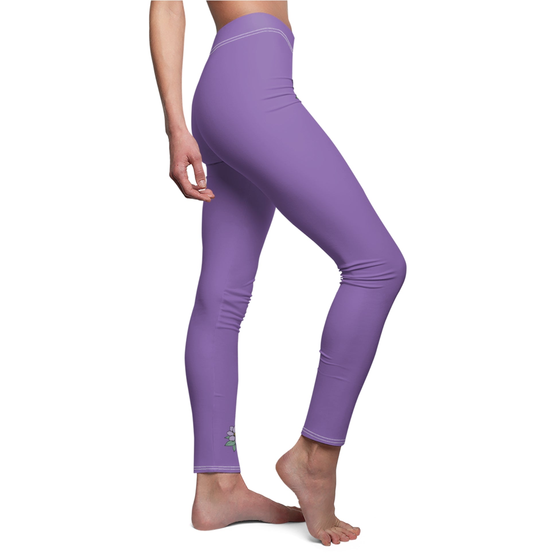 Stylish Floral Decal Casual Solid Leggings for Women - Versatile Cut & Sew Exercise, Skinny Fit, Sporty, Yoga Pants - Comfy Everyday Wear - Printspirationz