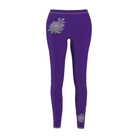 Stylish Floral Decal Casual Solid Leggings for Women - Versatile Cut & Sew Exercise, Skinny Fit, Sporty, Yoga Pants - Comfy Everyday Wear - Printspirationz