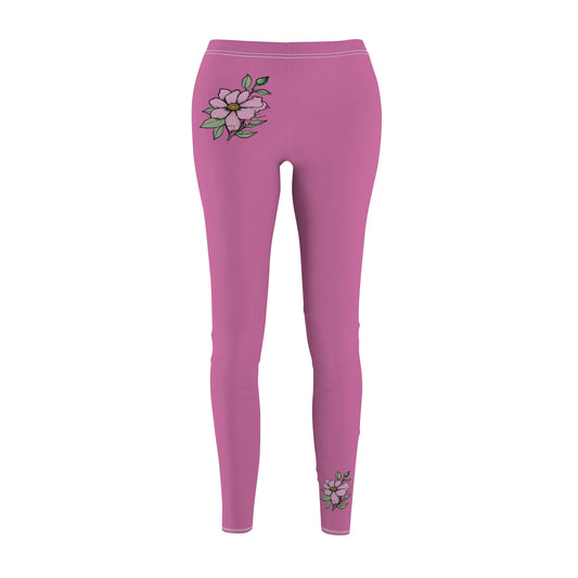 Stylish Floral Decal Casual Solid Leggings for Women - Versatile Cut & Sew Exercise, Skinny Fit, Sporty, Yoga Pants - Comfy Everyday Wear - Printspirationz