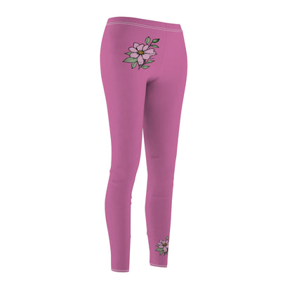 Stylish Floral Decal Casual Solid Leggings for Women - Versatile Cut & Sew Exercise, Skinny Fit, Sporty, Yoga Pants - Comfy Everyday Wear - Printspirationz