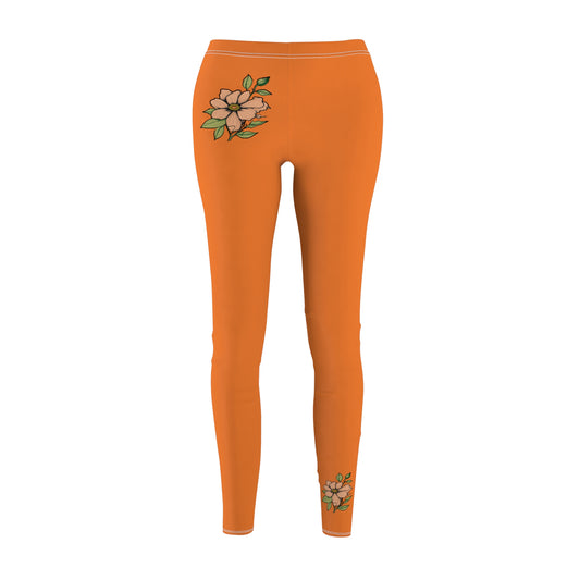 Stylish Floral Decal Solid Casual Leggings for Women - Versatile Cut & Sew Exercise, Skinny Fit, Sporty, Yoga Pants - Comfy Everyday Wear - Printspirationz
