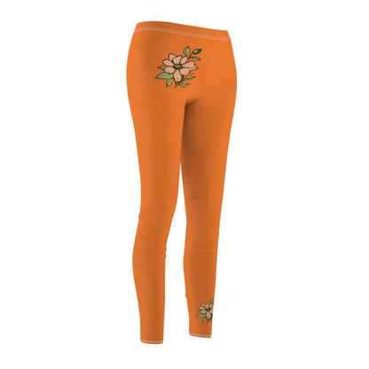 Stylish Floral Decal Solid Casual Leggings for Women - Versatile Cut & Sew Exercise, Skinny Fit, Sporty, Yoga Pants - Comfy Everyday Wear - Printspirationz