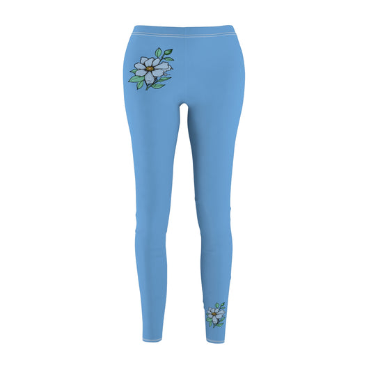 Stylish Floral Decal Solid Casual Leggings for Women - Versatile Cut & Sew Exercise, Skinny Fit, Sporty, Yoga Pants - Comfy Everyday Wear - Printspirationz