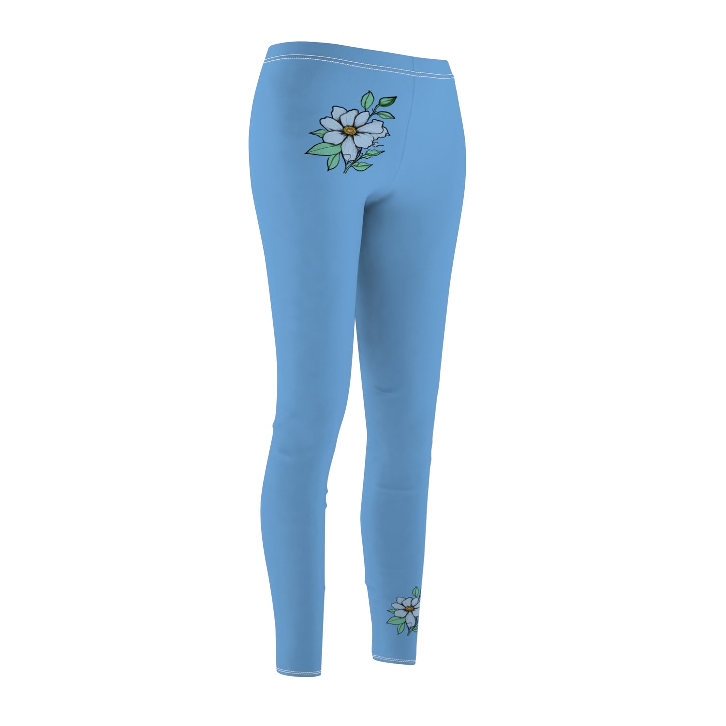 Stylish Floral Decal Solid Casual Leggings for Women - Versatile Cut & Sew Exercise, Skinny Fit, Sporty, Yoga Pants - Comfy Everyday Wear - Printspirationz