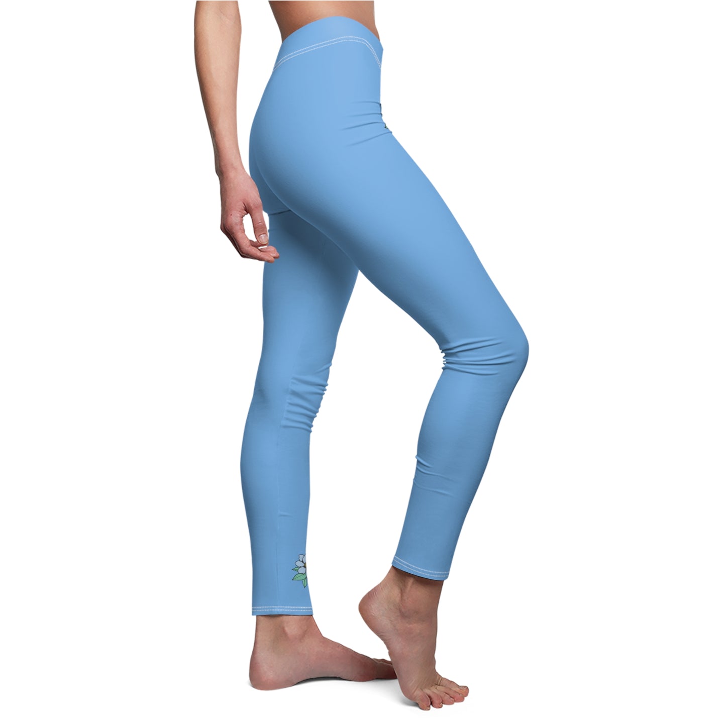 Stylish Floral Decal Solid Casual Leggings for Women - Versatile Cut & Sew Exercise, Skinny Fit, Sporty, Yoga Pants - Comfy Everyday Wear - Printspirationz