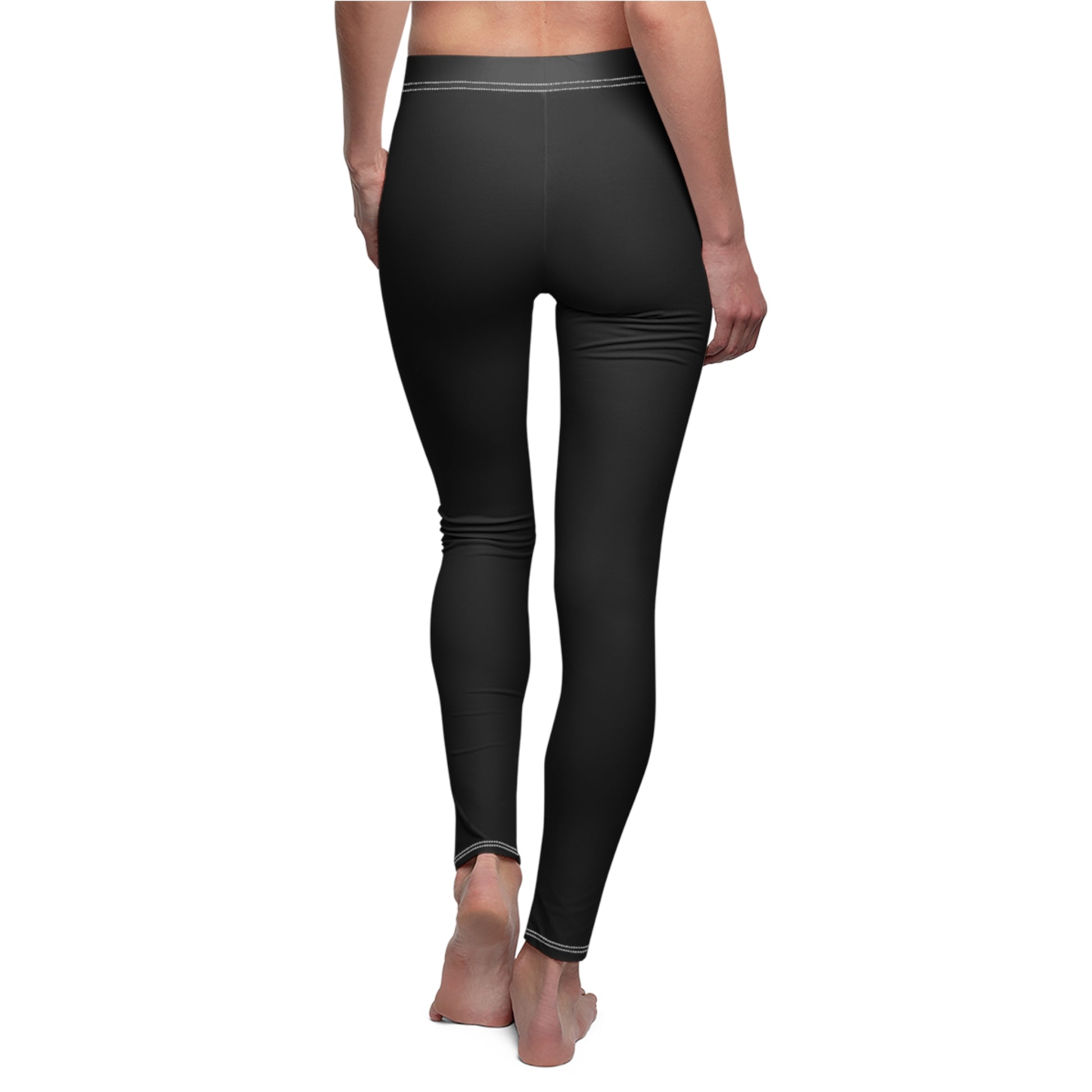 Stylish Floral Decal Solid Casual Leggings for Women - Versatile Cut & Sew Exercise, Skinny Fit, Sporty, Yoga Pants - Comfy Everyday Wear - Printspirationz